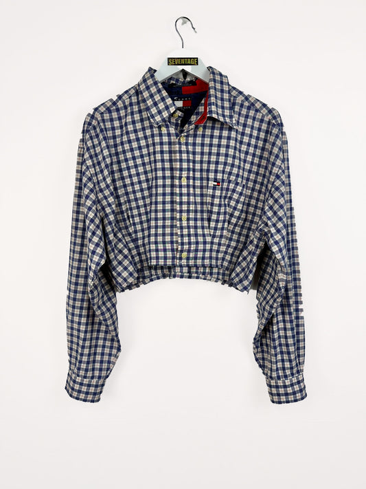 Camicia Tommy Hilfiger blu cropped donna - L