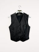 Gilet in pelle e tessuto  donna - S