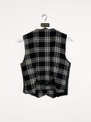 Gilet in pelle e tessuto  donna - S