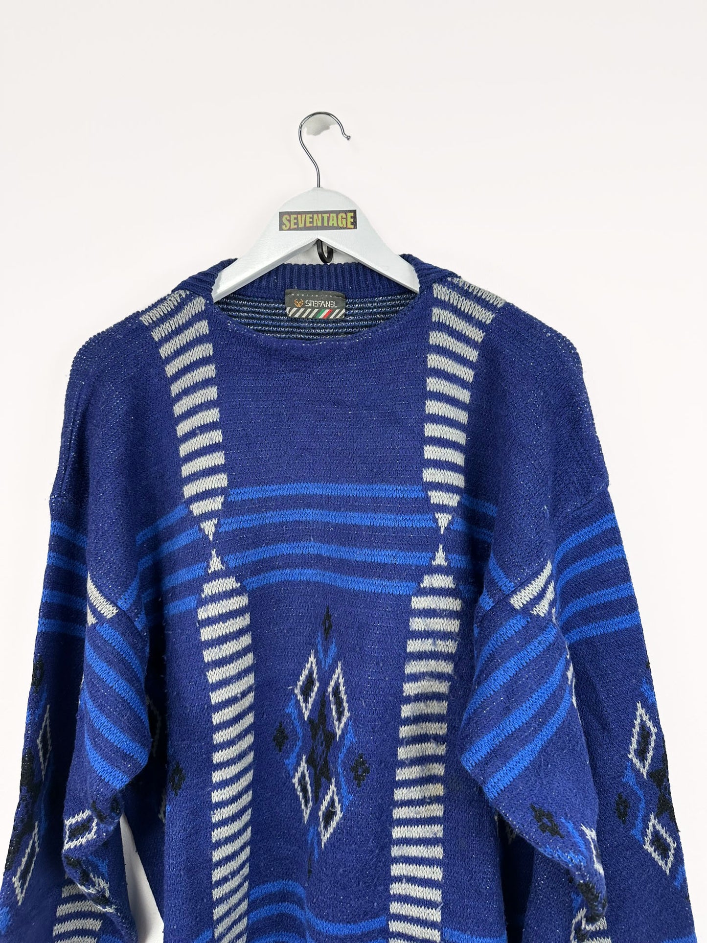 Maglione blu bianco 90s - L