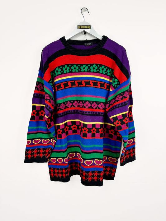 Maglione multicolor a righe 00s - L