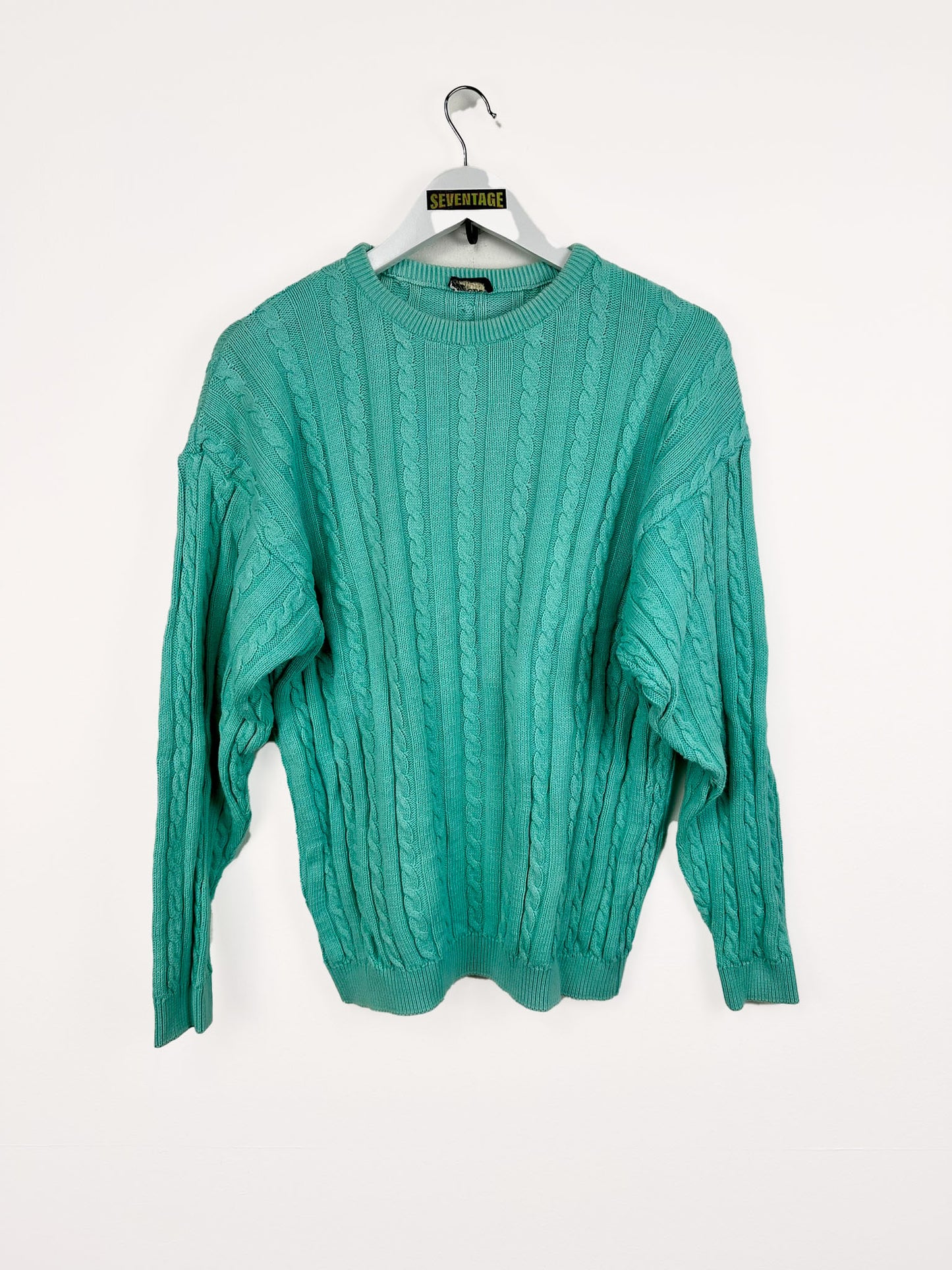 Maglione turchese in maglia 90s - M