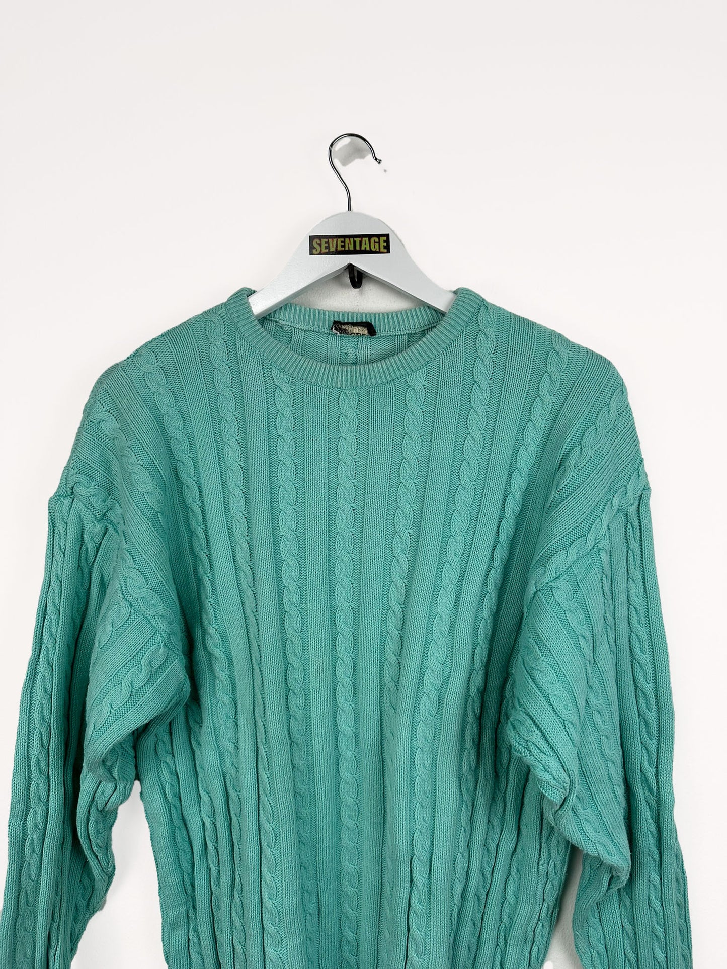 Maglione turchese in maglia 90s - M