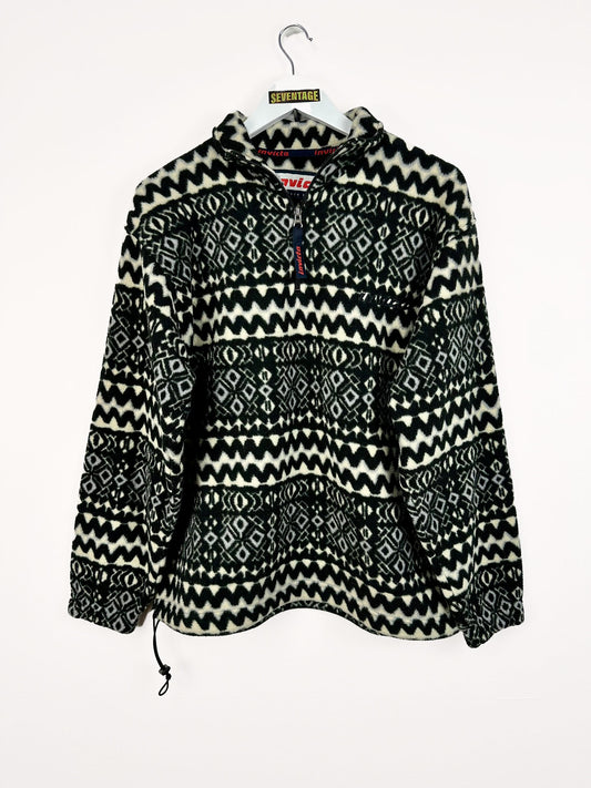 Maglione pile Invicta nero bianco - S