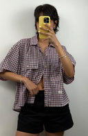 Camicia Valentino rosa a quadri cropped (26ca186) -M