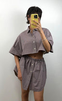 Completo gonna + camicia Ralph Lauren rosa quadretti (26v29) - TG U
