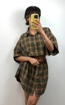 Completo gonna + camicia Ralph Lauren marrone a quadri (26v30) -  TG U